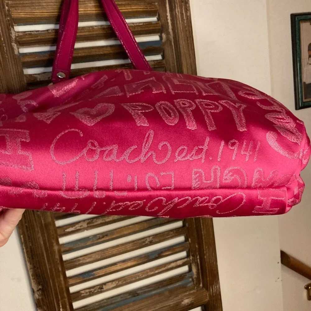 COACH STORYPATCH GLAMOUR SIGNATURE PINK SHOULDERBAG TOTE 15301